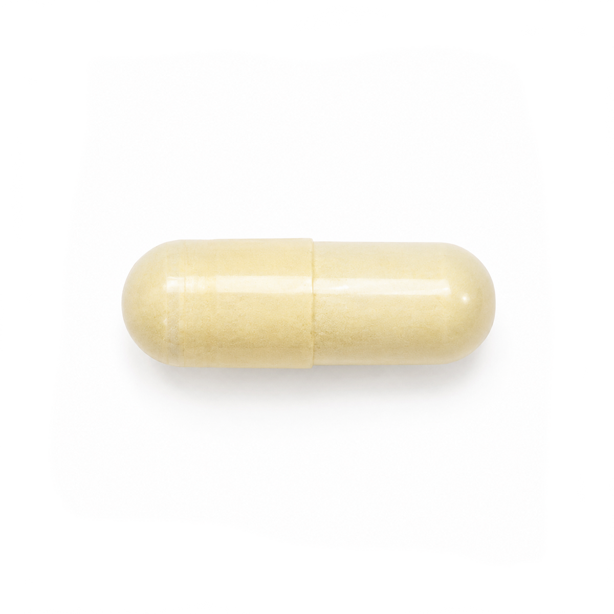 Beige resveratrol capsule on a white background